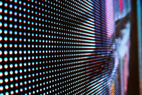 Closeup of oversized Video Wall